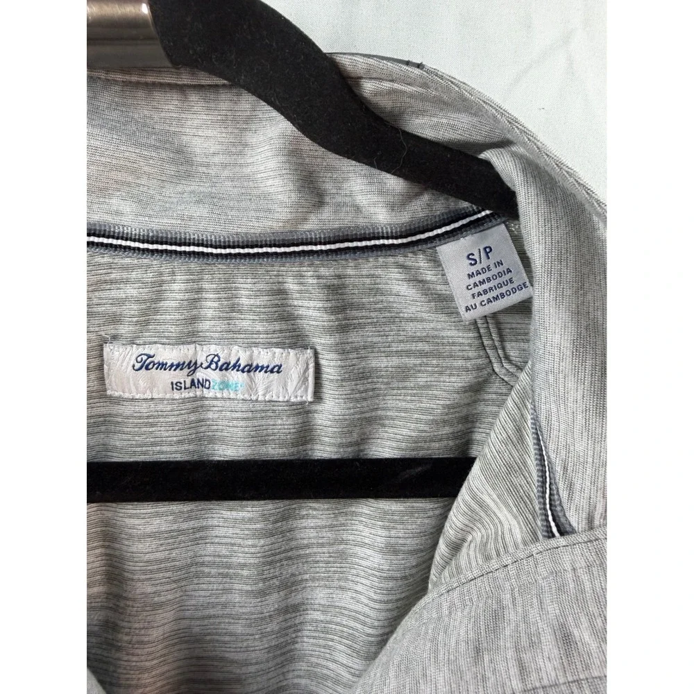 Tommy Bahama IslandZone Mens Small Gray Quarter Zip Pullover Citadel Mascot Top
